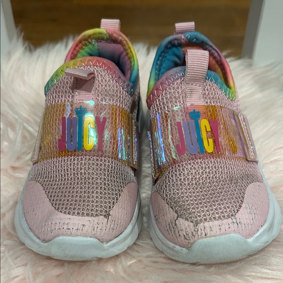 Juicy Couture Pink and Rainbow Toddler Sneakers - Picture 2 of 7